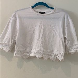 🌼top shop🌼 white lace tee shirt